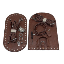 DIY Bag Making Kit Leather Bag Bottoms Shoulder Strap Woven Bag Set Hardware Accessories Coffee One Size
