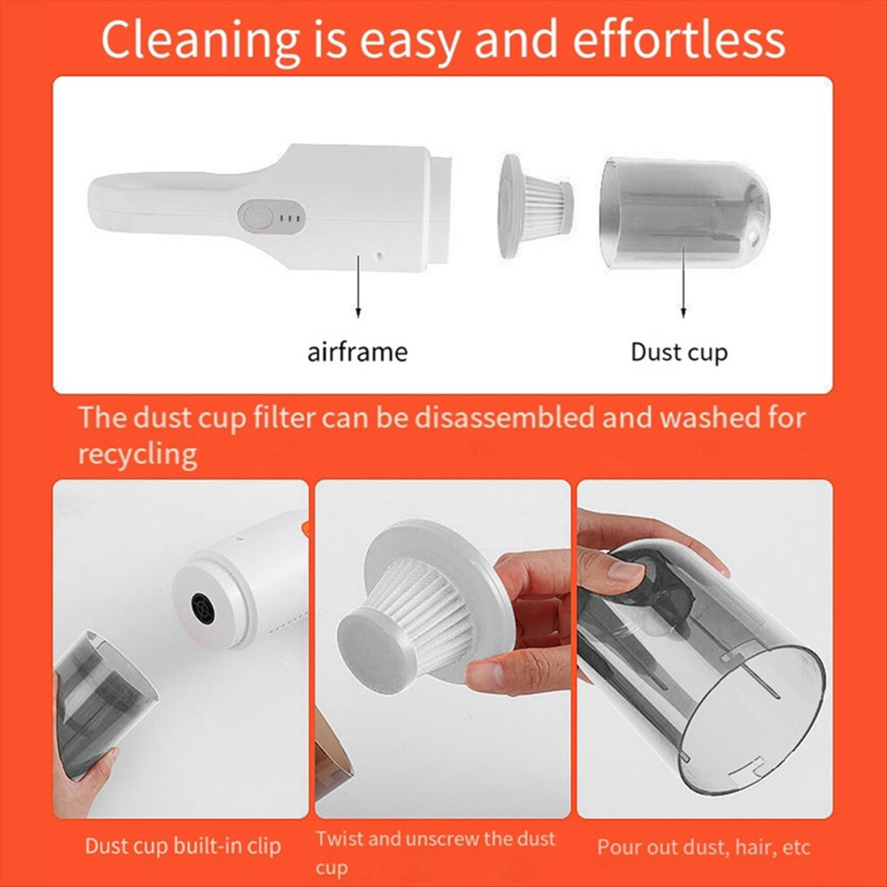 Automobile Cordless Household High-Power Vacuum Cleaner Handheld White 4851500907636