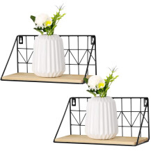 Estantería de pared elegante, estantes flotantes multifuncionales, fácil montaje para una instalación rápida, madera rústica con estructura de