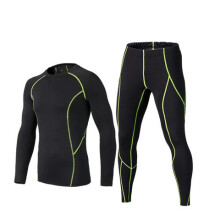 Camada base térmica masculina, roupa íntima térmica com absorção de umidade, material respirável, forro de lã, secagem rápida, compressão e