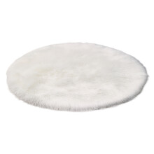 Elegant Faux Fur Shag Rug, High-Quality Plush Washable Rug for Living Room, Perfect for Bedroom, Dorm Decor, Artificial Animal Wool with Soft White Su