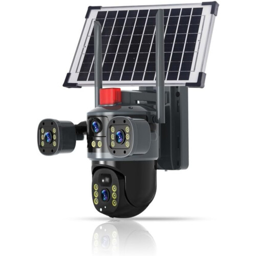AI Detection CCTV Camera Systems, Security Camera Outdoor Wireless With Solar Panel, Solar Powered Cellular Security Camera Wireless(Black) 1