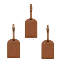 Gepersonaliseerde bagagelabels, 3 stuks leren bagagelabels voor koffers, sterk, duurzaam, opvallend, reislabels voor tassen, reisaccessoires (bruin)