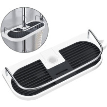 Estante de ducha de altura ajustable, estante de almacenamiento de baño de material confiable con diseño fácil de usar, compatible con barras de