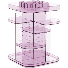 Effizienter, kristallrosa Acryl-Make-up-Organizer mit 360-Drehung und verstellbarer Regalhöhe bietet viel Stauraum für Kosmetikartikel auf dem