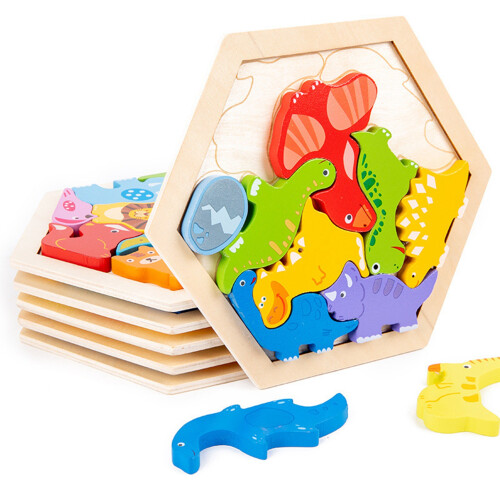Holzpuzzle für Kleinkinder, Cartoon-Tier,