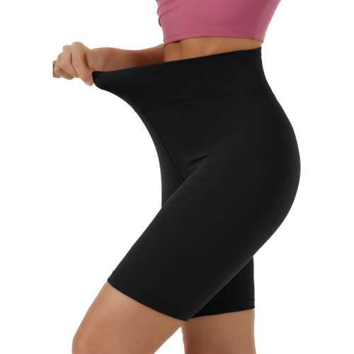 Σορτς Spandex με πολύχρωμη ελαστικότητα 4 κατευθύνσεων, ψηλή μέση και έλεγχος 1
