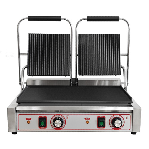 Commercial Electric Double Panini Ribbed And Flat