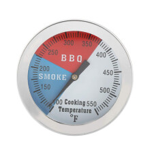 Stainless Steel BBQ Thermometer Gauges For Charcoal Grills Round Hood 100550 F Easy Installation For Barbecue And Oven