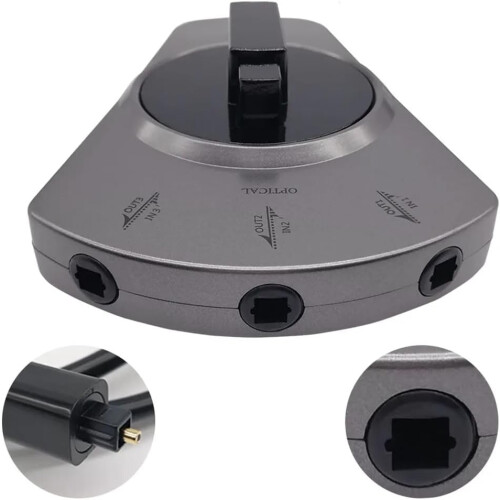 3Way Digital Toslink Switch For DVD/CD Players, Fiber Optic Audio, 3Input Optical Audio Switch 1