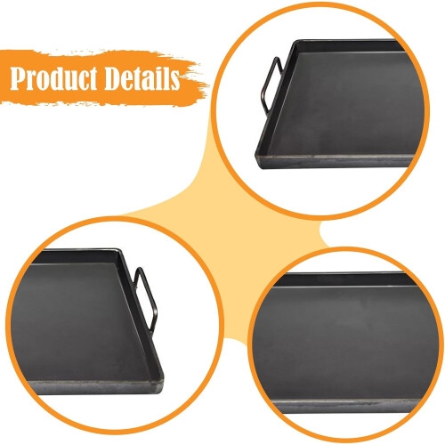 Barbecue Grill Iron Griddle Rectangular Griddle Plate For Outdoor Gas Barbecue 50x35cm Practical Accessory 2