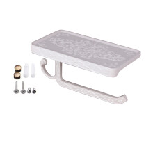Soporte para papel higiénico de doble función, soporte de pared de aluminio con garantía anticorrosión. Mejore su baño con estilo y