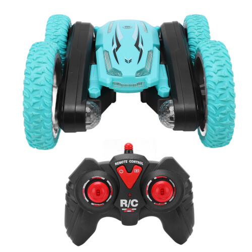 Γρήγορο αυτοκίνητο stunt rc με προβολείς LED, τηλεχειριστήριο 2.4GHz, οδήγηση διπλής 1