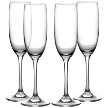 Champagne Flutes Glasses Set Of 4 Regular Stem 4Pc Classic Barware Glassware
