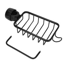 Suporte de cozinha sem furos, suporte ajustável para esponja de torneira, suporte multifuncional em aço inoxidável para cozinha e banheiro