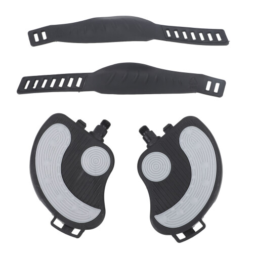 2 Stück Heimtrainer-Pedale mit Riemen, PP PVC,