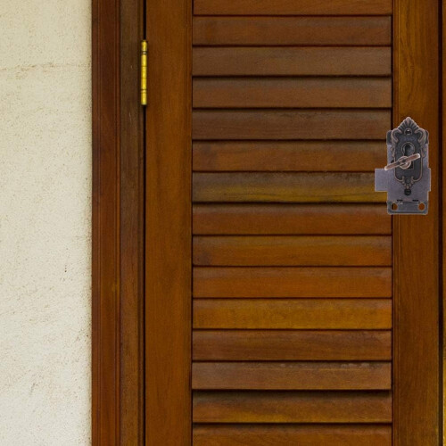 Κλειδαριά αντίκα με κλειδί σκελετού, κλειδαριά επίπλων vintage, κλειδαριά 2