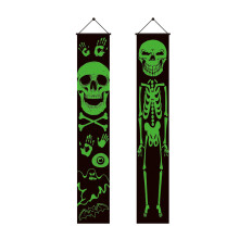 Reusable PVC Window Decals for Halloween, Skeleton Themed Decorations with Glow-in-the-Dark Technology, Adorn Your Home with Hauntingly Beautiful Scen