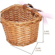 Panier de vélo enfant en osier, panier de guidon avant pour vélo enfant, panier de vélo en rotin fait main avec motif de branches de saule