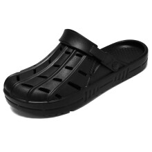 Garden Clogs Unisex Adult Breathable NonSlip Mules SlipOn Sandals With Adjustable Heel Strap 18 UK Black