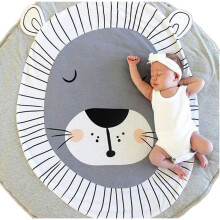Tapete de atividades multifuncional, lavável na máquina, antiderrapante, para quarto infantil (90 cm, tecido minky ultramacio)