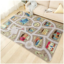 Tapete educativo para carrinhos e trens de brinquedo, tapete divertido com base antiderrapante de borracha, presente ideal para quarto infantil e