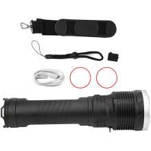 Lanterna tática recarregável de alta potência com LED RGB multicolorido e carregamento USB, design à prova d'água para uso emergencial em casa e