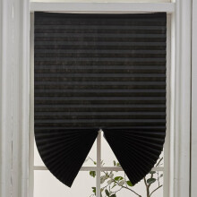 Pleated Roller Blinds NonWoven SelfAdhesive Window Shade Zebra Black White Pattern Blackout Curtain 90x180cm