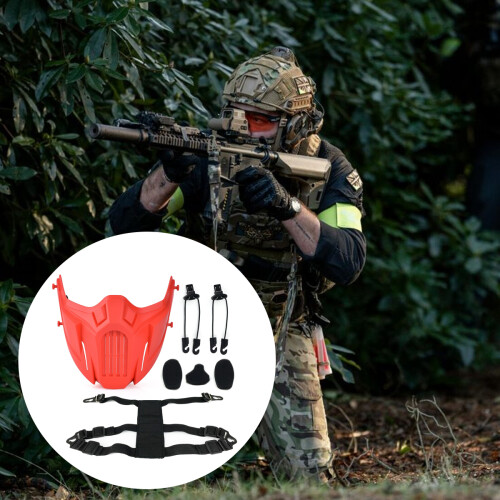 Μάσκα προσώπου Airsoft για μισό πρόσωπο, αξεσουάρ τοποθέτησης με αναπνεύσιμη και 2
