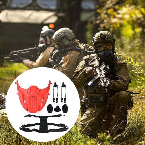 Μάσκα προσώπου Airsoft για μισό πρόσωπο, αξεσουάρ τοποθέτησης με αναπνεύσιμη και 1