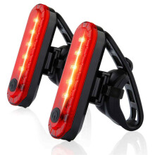 Uppladdningsbart cykelbakljusset, ljusstark cykelficklampa för dag och natt, vattentät och väderbeständig, 2-pack för män och kvinnor