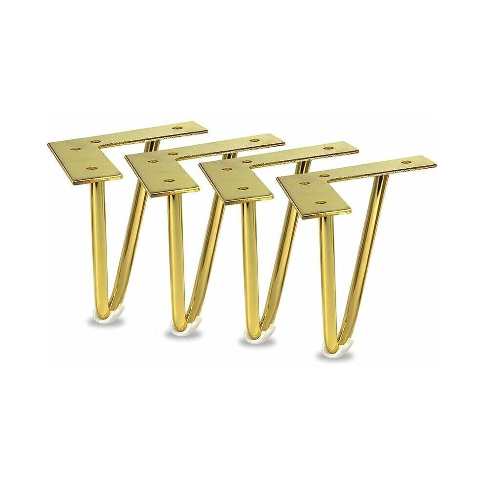 Transform Your Space With 6 Inch Gold Hairpin Legs, Cold-Rolled Steel Ensures Sturdy And Durable Support, Powder Coat Finish Resists Rust, Suitable Fo 9454554062280