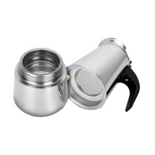 Stainless Steel Portable Espresso Coffee Pot Maker Induction And Gas Stovetops Compatible HeatResistant Handle Brewer