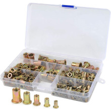Kit d'écrous à sertir, écrous à insert fileté en acier au carbone galvanisé, conception compacte pour une fixation optimale, acier au carbone