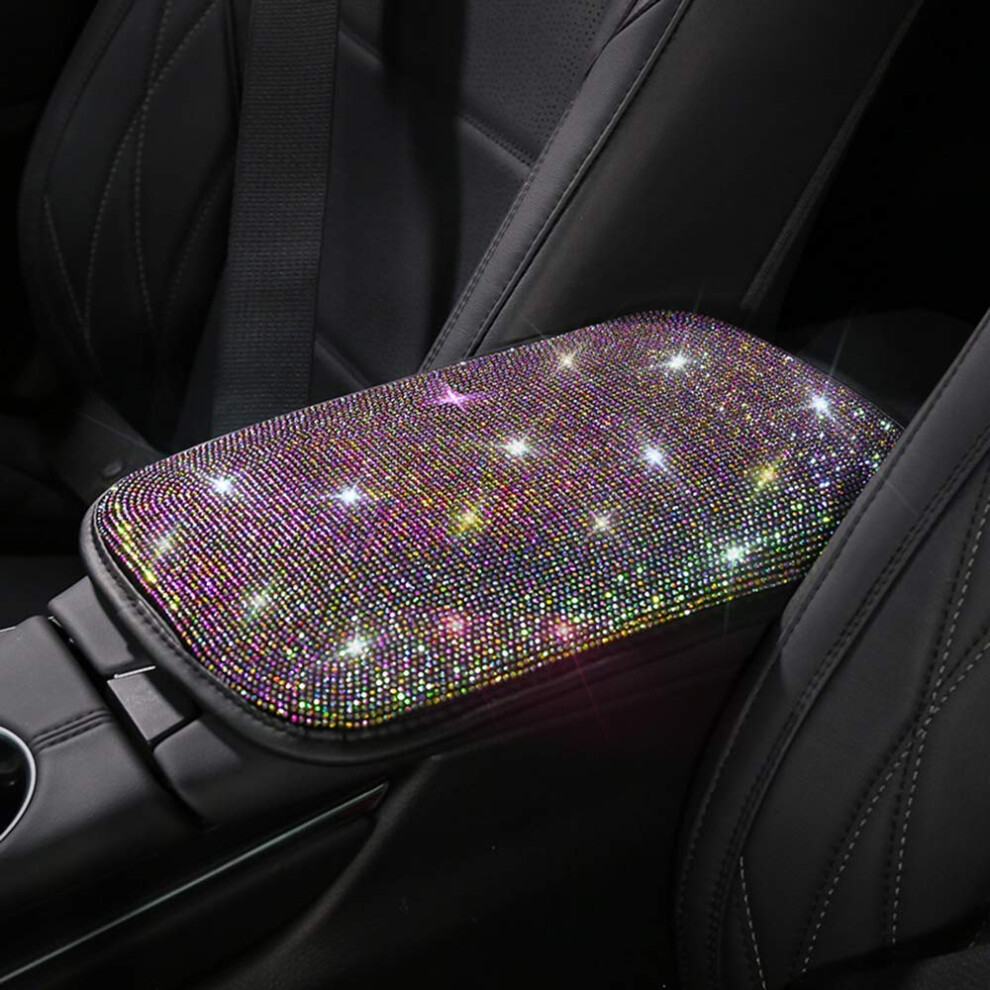 Car Armrest Cover With Luxury Crystal Design, Universal Plush Center Console Cushion Protector 9001264539580