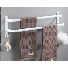 Porte-serviettes double avec crochets, porte-serviettes multi-niveaux pour petits espaces, angles arrondis sans bavures, aluminium spatial pour une