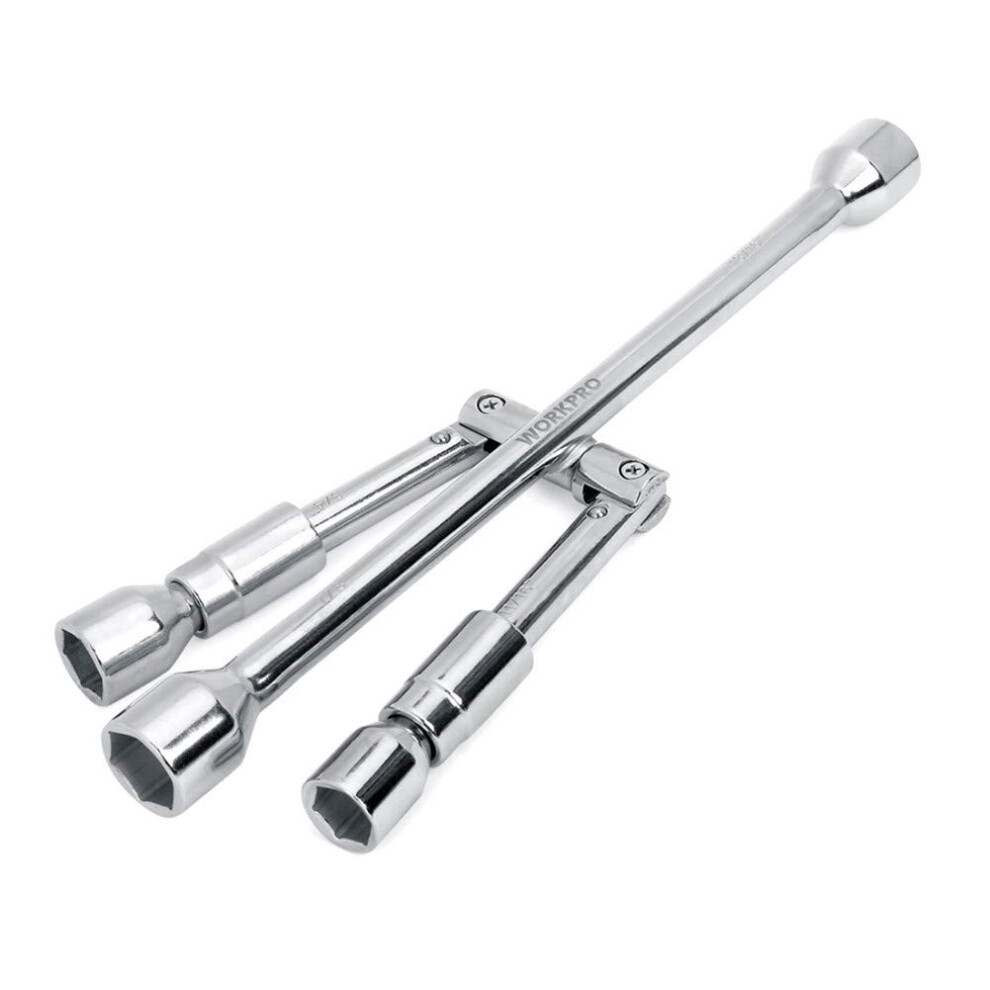 Cross Wrench Tool 4 Way Folding Lug Wrench 17/19/21/23 Millimeter Universal Foldable Cross Wrench Car Wheel Lug Nut Socket Tool 9001264538576