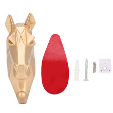 Gancho de pared vintage con forma de cabeza de animal, gancho decorativo de resina de tamaño compacto para baño, cocina, sala de estar y dormitorio