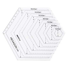 Quilters Ruler Hexagon 2 To 14 Cm Sizes Hexagon Quilt Template Ruler For Patchwork