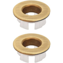 Embellecedor práctico para lavabo con tapa de rebosadero, acabado en latón antiguo para tapa de desagüe de lavabo de baño, color bronce.