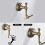 Vintage Antique Brass Γάντζοι Τοίχου, Επιτοίχιοι Διπλοί Γάντζοι με Σχεδιασμό Πορσελάνης 5