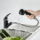 Matte Black Finish Kitchen Faucet with Dual Function Pull Out Sprayer, Solid Brass Structure for Laundry RV Bar Outdoor 1