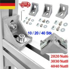 Accessori in alluminio estruso per staffa angolare di supporto, sistema di staffa angolare con elementi di fissaggio integrati per profili con