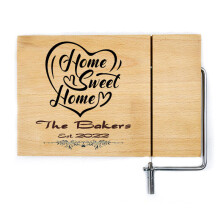 Hevea Wood Cheese Board With Wire Slicer 25X19Cm