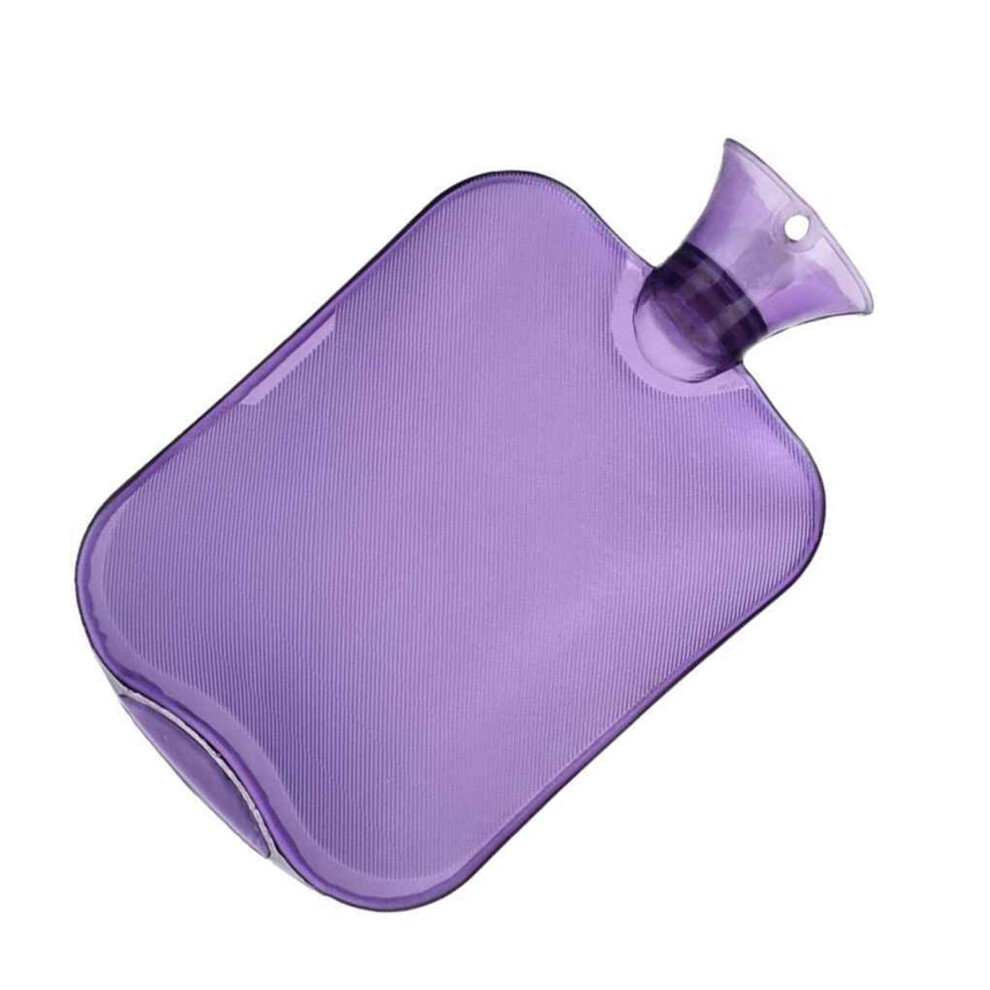 Purple Hot Water Bottle Density Thick Rubber, Transparent Waterfilled, Explosionproof Hand Warmer,