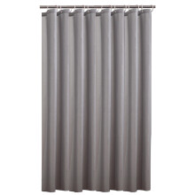 Eleganter grauer Duschvorhang, maschinenwaschbar, aus Polyester, mit rostfreien Ösen, wasserabweisendem Material und beschwertem Saum.