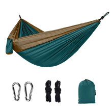 Portable Hammock 270x140 CM Nylon Parachute Fabric Lightweight Single And Double Size Dark Green Outdoor Camping Garden