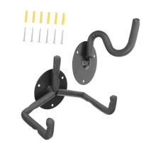 Metal Guitar Wall Mount Hanger with Soft Padded Horizontal Holder for Acoustic Electric Bass Ukulele Violin Display
