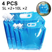 Recipiente para água com vedação à prova de vazamentos, multiuso, armazenamento portátil de água, bolsa de água dobrável, segura e