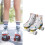 Zweireihige Rollschuhe mit 4 Rädern, weiße 11